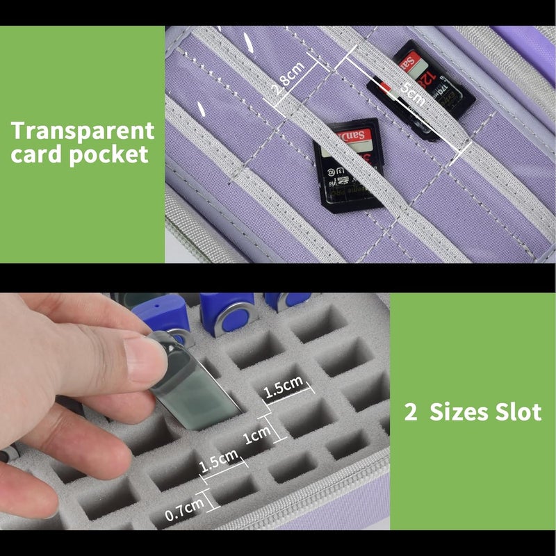 ALKOO USB Flash Drive Case, SD Card & Memory Stick & Thumb Drives Pouch for SanDisk, for Samsung, Hard Shell Protective Storage Organizer - for IT Admins, Photographers & Film Crews - Box Only- (Purple) - Image 3